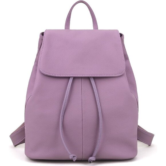Women Purpel Genuine Leather Backpack Elegant Ladies Shoulder Bags Travel